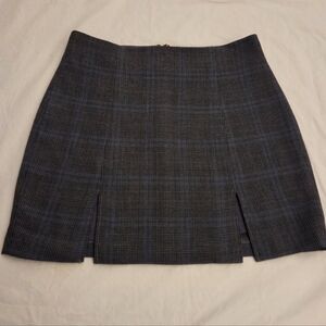Sunday Best Checkered Mini Skirt - Navy and Charcoal Size 4